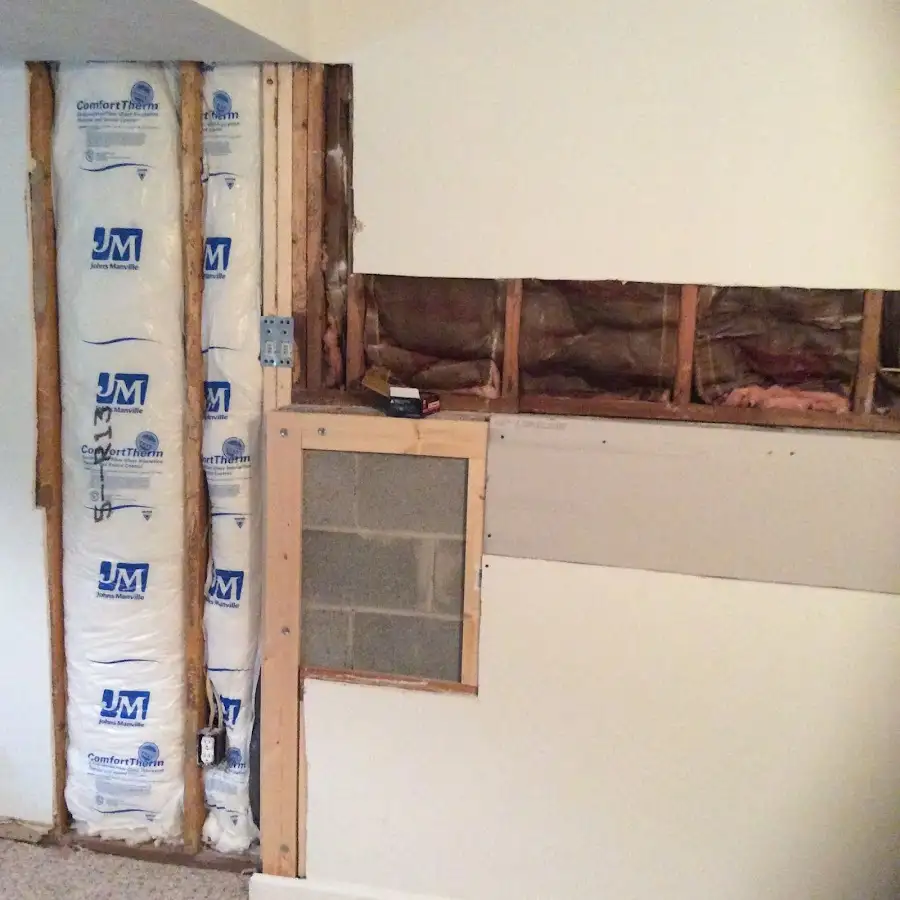 Wall insulation replacement during Basement Flood Cleanup in Anderson